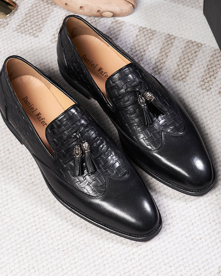 Men's Tassel Business Casual Leather Shoes Handmade Wedding Banquet