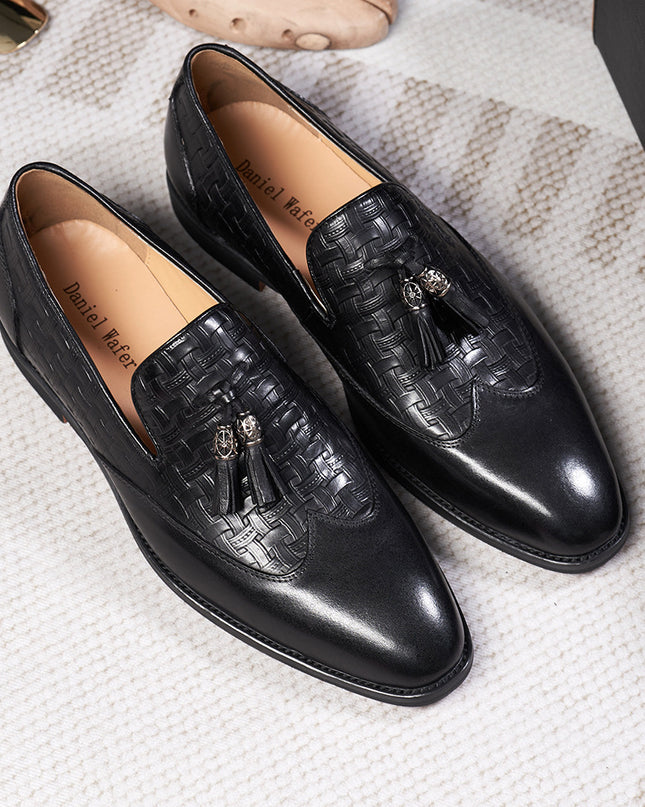 Men's Tassel Business Casual Leather Shoes Handmade Wedding Banquet