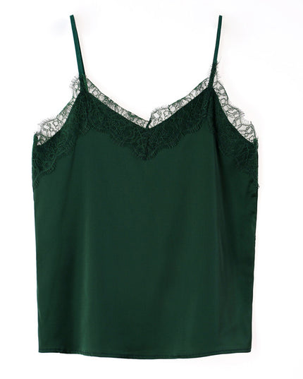 Eyelash Lace Camisole Women's Silk Satin Top