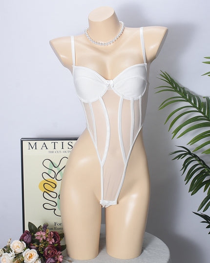Slimming Mesh Stitching High Waist Hollow-out Hot Girl Jumpsuit
