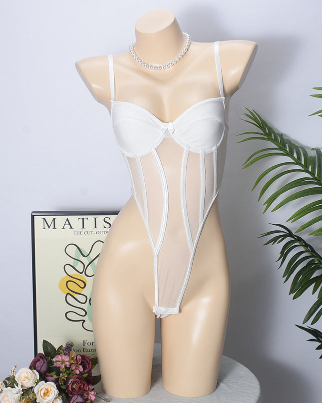 Slimming Mesh Stitching High Waist Hollow-out Hot Girl Jumpsuit