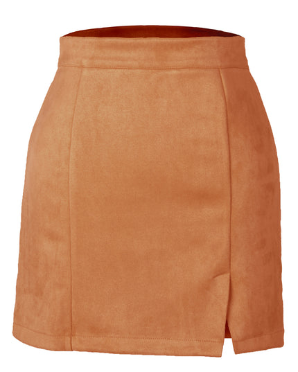 Autumn And Winter Suede A- Line Korean Style High Waist Fashion Sexy Skirt
