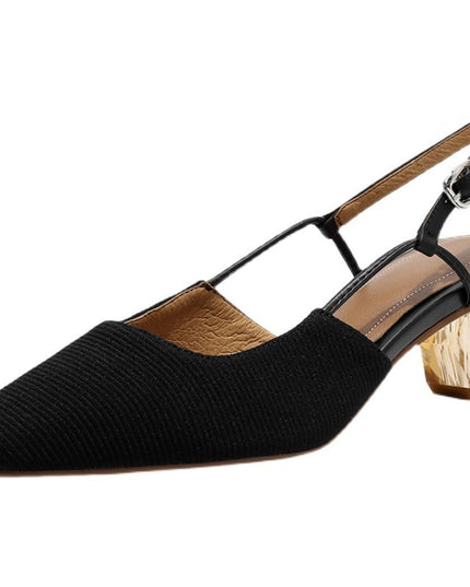 Simple Women's Square Toe Medium Thick Toe Toe Sandals