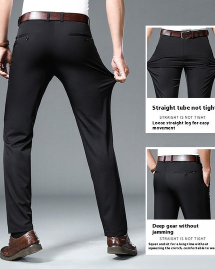 Men's Straight Thin Non-ironing Suit Pants