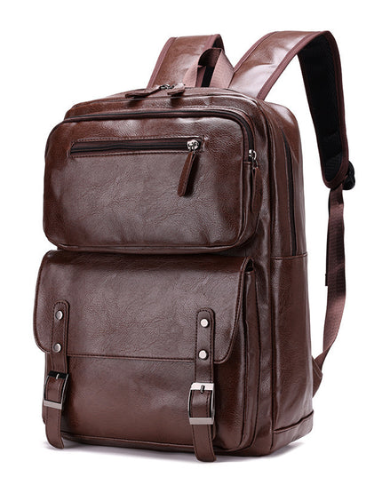 High-end Leather Texture Business Large Capacity Backpack