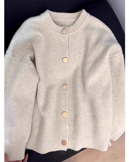 Button Knitted Cardigan Women's Sweater Korean Style Loose Soft Glutinous