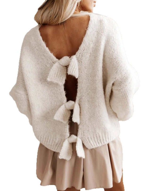 Bow Tie Women's Knitwear European And American Sweater
