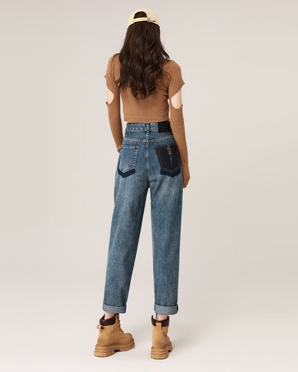 Autumn And Winter High Waist Harem Jeans Women