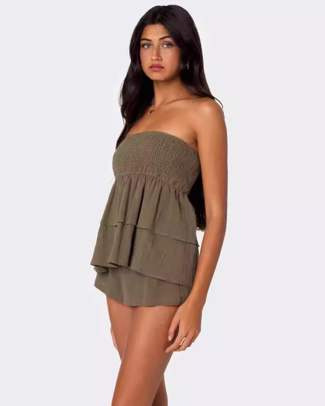 Summer Bandeau Sexy Off-the-shoulder Women's Top