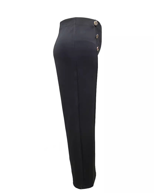 Plus Size Women's Casual Tight Straight-leg Trousers