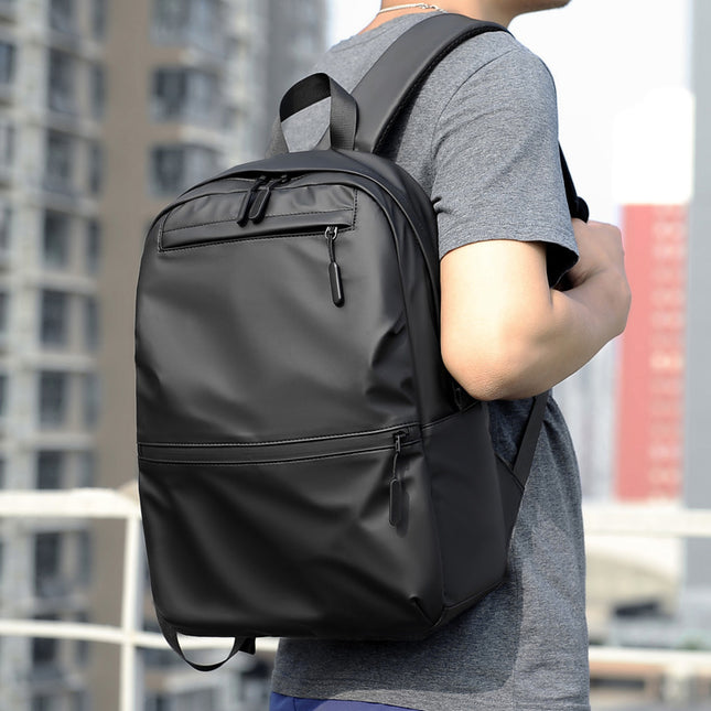 Fashionable Simple Solid Color Large Capacity Backpack