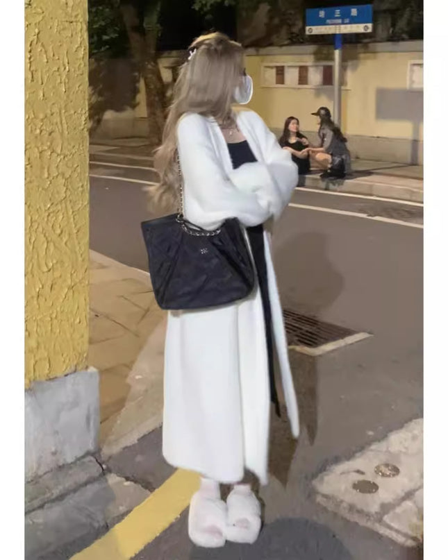 Soft Glutinous Knitted Cardigan Sweater For Women Autumn And Winter New Loose