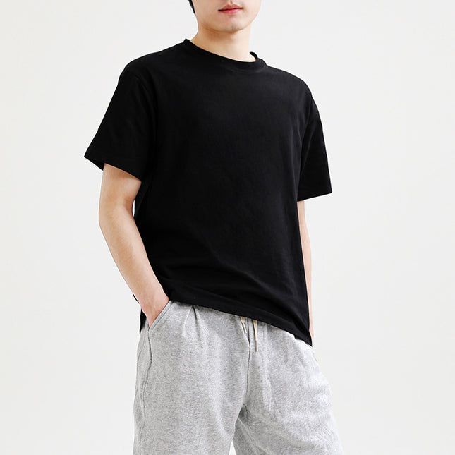 Solid Color Short Sleeve T-shirt Cotton Men's Round Neck Half Sleeve