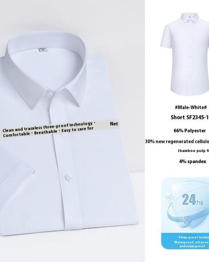 Three-proof Shirt Men's Long-sleeved Bamboo Fiber