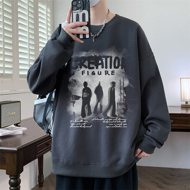 Autumn And Winter Brushed Hoody Pu Handsome Long Sleeve