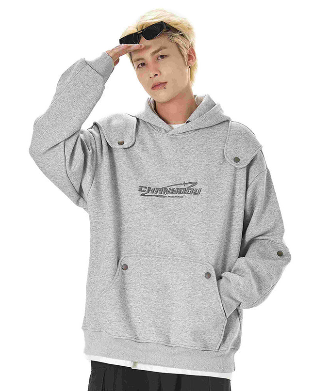 Men's Loose Pullover Personality Printed Hoodie