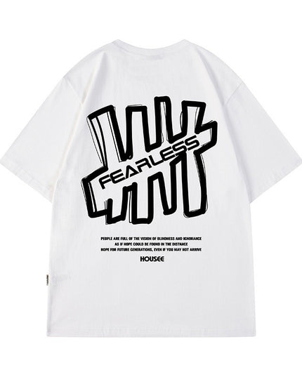 Hong Kong Style Fashion Hip Hop Short Sleeve T-shirt