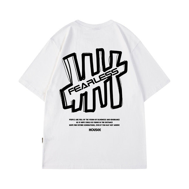Hong Kong Style Fashion Hip Hop Short Sleeve T-shirt