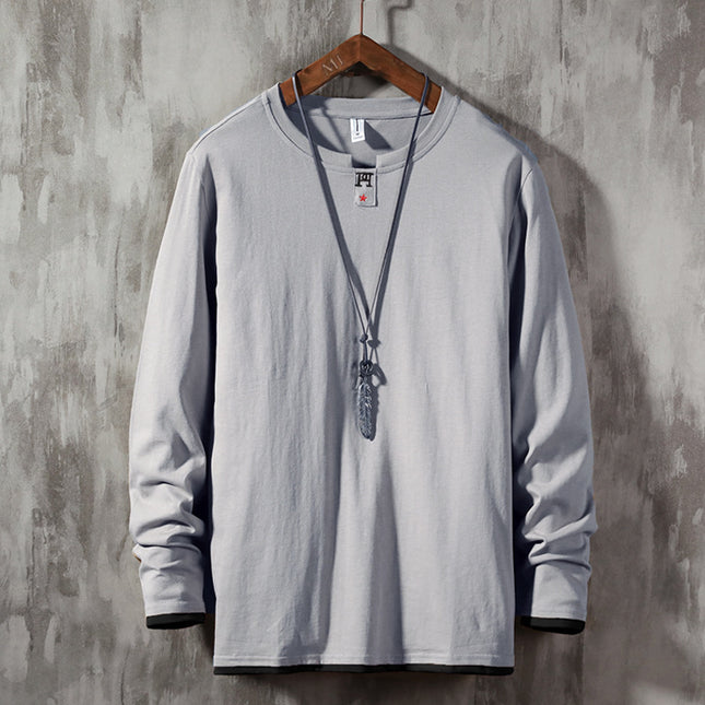 T-shirt Long-sleeved Men's Cotton Casual Round Neck Bottoming Shirt