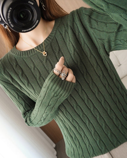 Solid Color Twisted Flower Bottoming Shirt Trendy
