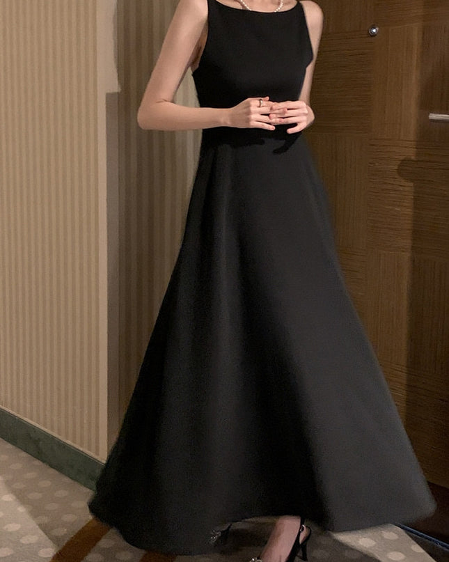 Off-shoulder Sleeveless Waist Slimming Dress