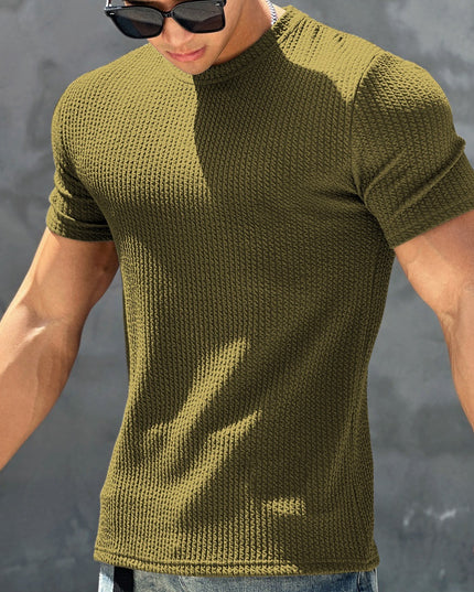 Sports And Fitness Short Sleeved Men's Textured Quick Drying T-shirt