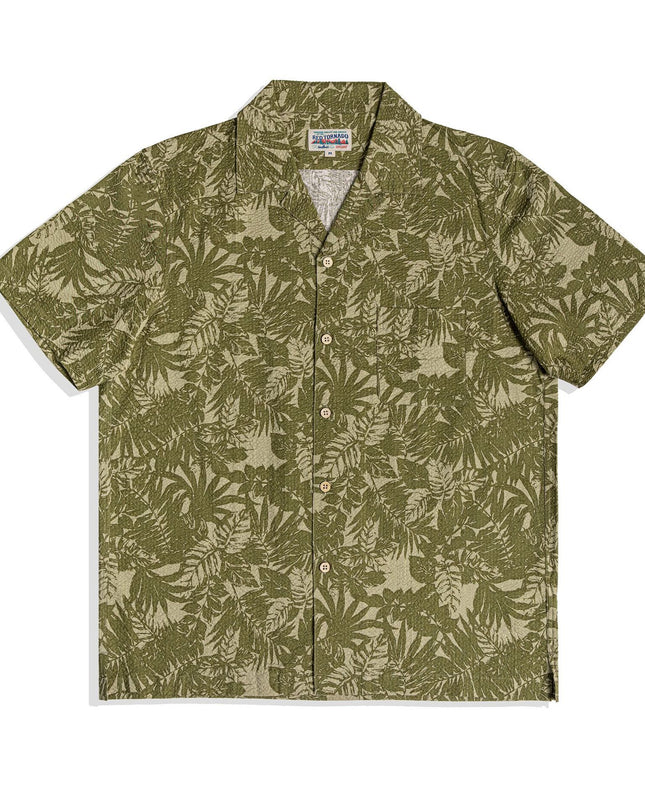 Vintage Printed Seersucker Cuban Collar Shirt