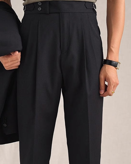 Retro Casual Business Non-ironing Mid-waist Wool Suit Pants
