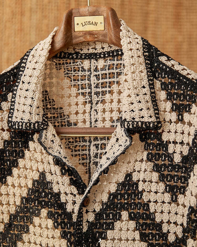 Beach Knitted Short-sleeved Cardigan Loose Casual Top
