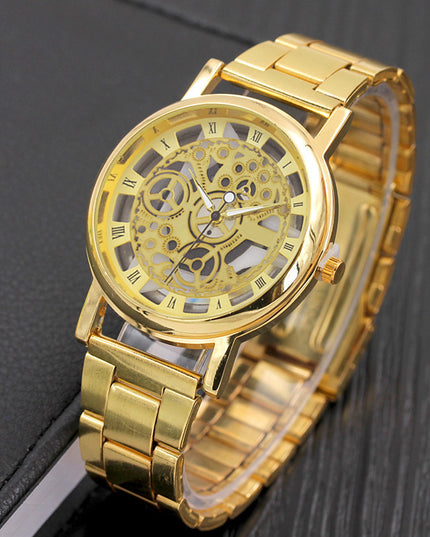 Fashion Non-mechanical Men's Watch Made Of Alloy Hollow Fashion Quartz