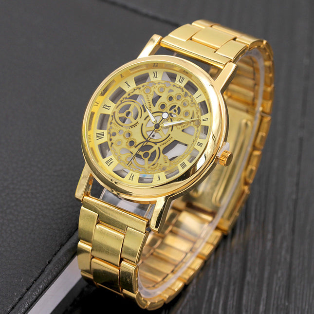 Fashion Non-mechanical Men's Watch Made Of Alloy Hollow Fashion Quartz