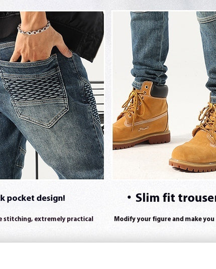 Stretch Tight Men's Fashion Street Slim Fit Jeans Casual