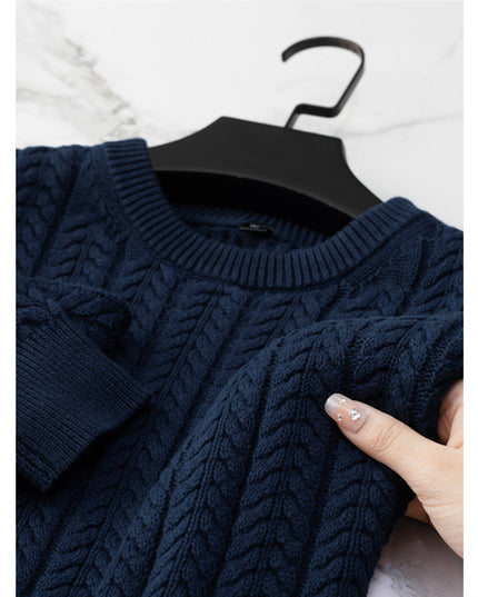 Sweater Men's Thick Cotton Solid Color With Fur