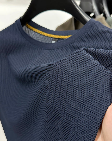 Men's Fashionable Casual Breathable Mesh Round Neck Short Sleeve T-shirt