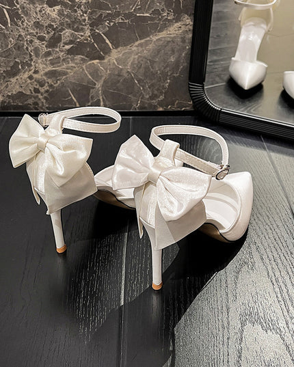 Satin White Wedding Shoes Plus Size