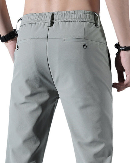 Summer Thin Ice Silk Men's Simple Smooth Stretch Casual Pants