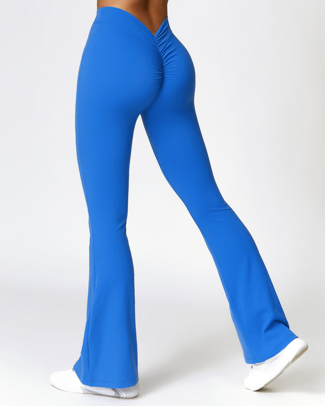 High-waist Quick-drying Fitness Sports Wide Legs Bootcut Trousers