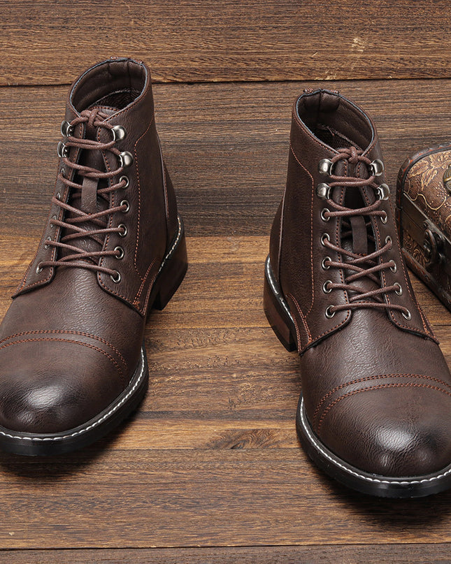 Men's Plus Size Retro Fashion Work Clothes Leather Martin Boots