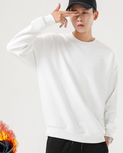 Pullover Solid Color With Fur Sweater Men's Loose Couple Sweater