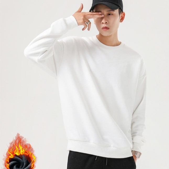 Pullover Solid Color With Fur Sweater Men's Loose Couple Sweater