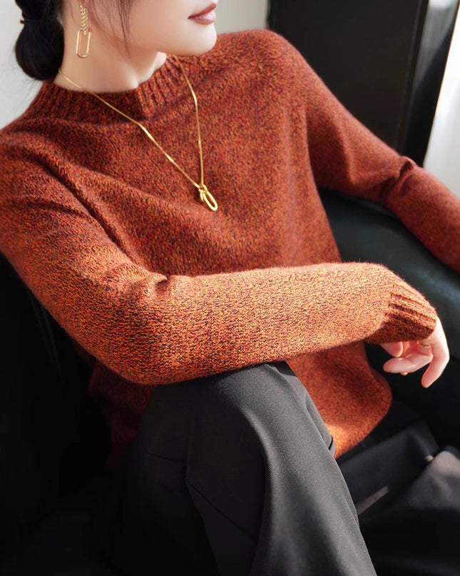Seven-pin Thickened Skin-friendly Velvet Flower Yarn Sweater Classic Round Neck