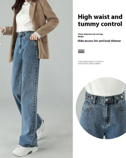 Jeans Women's Spring And Autumn High Waist Figure Flattering Mopping Pants