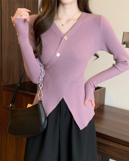 V-neck Pullover Design Sense Slimming Inner Autumn Sweater