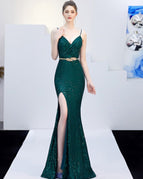 Dark green with belt