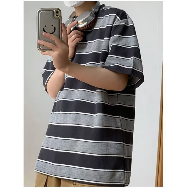 Men's Summer Japanese Vintage Stripe T-shirt