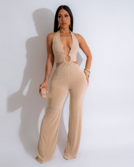 Women's Casual Versatile Solid Color Camisole Jumpsuit