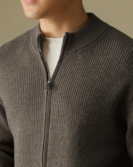Anti-Pilling Heavy Zipper Knitted Cardigan Stand Collar Pocket Sweater