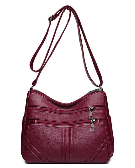 New Soft Leather Textured Crossbody Bag For Middle-aged People Women