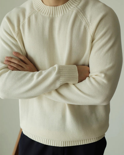 Long-staple Cotton Sweater Sweater Cotton Round Neck Pullover Retro Casual Sweater