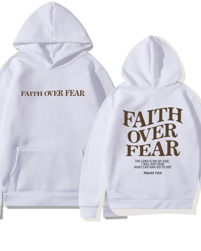 New Hoodie Faith Fear Men's And Women's Printed Sweatshirt